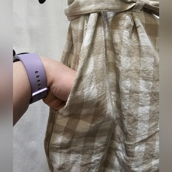 A New Day Target checkered super high rise paperbag linen blend shorts large - Picture 6 of 10